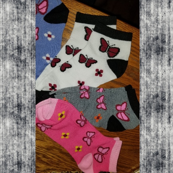 LAST PK π¦ BUTTERFLY 6 pr low cut ankle socks - Picture 2 of 8